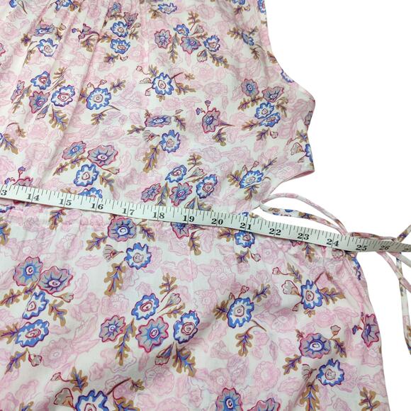 Caron Callahan Goa Pink Coral Floral Sleeveless Cotton Jumpsuit Large Cottage - Picture 13 of 16